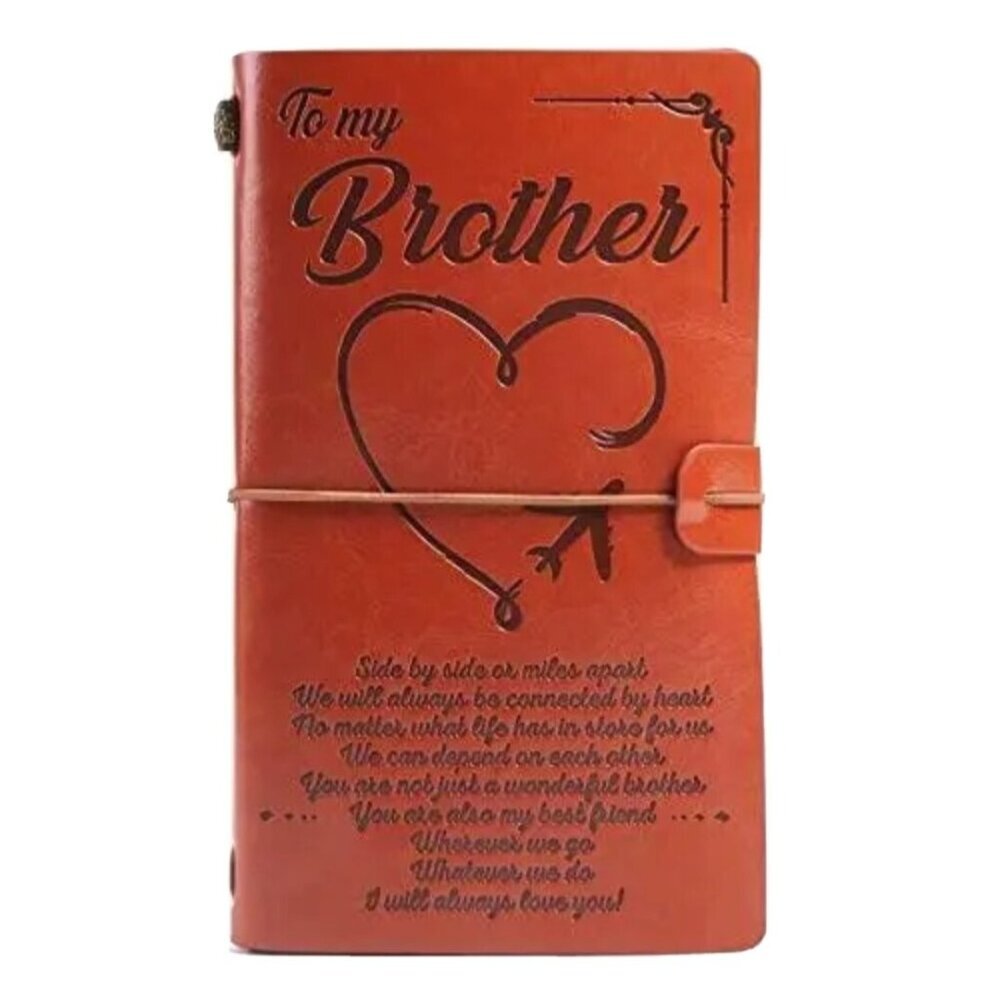 🪻BOGO🪻 Engraved Leather Journal "To MY BROTHER" Blank Notebook‎